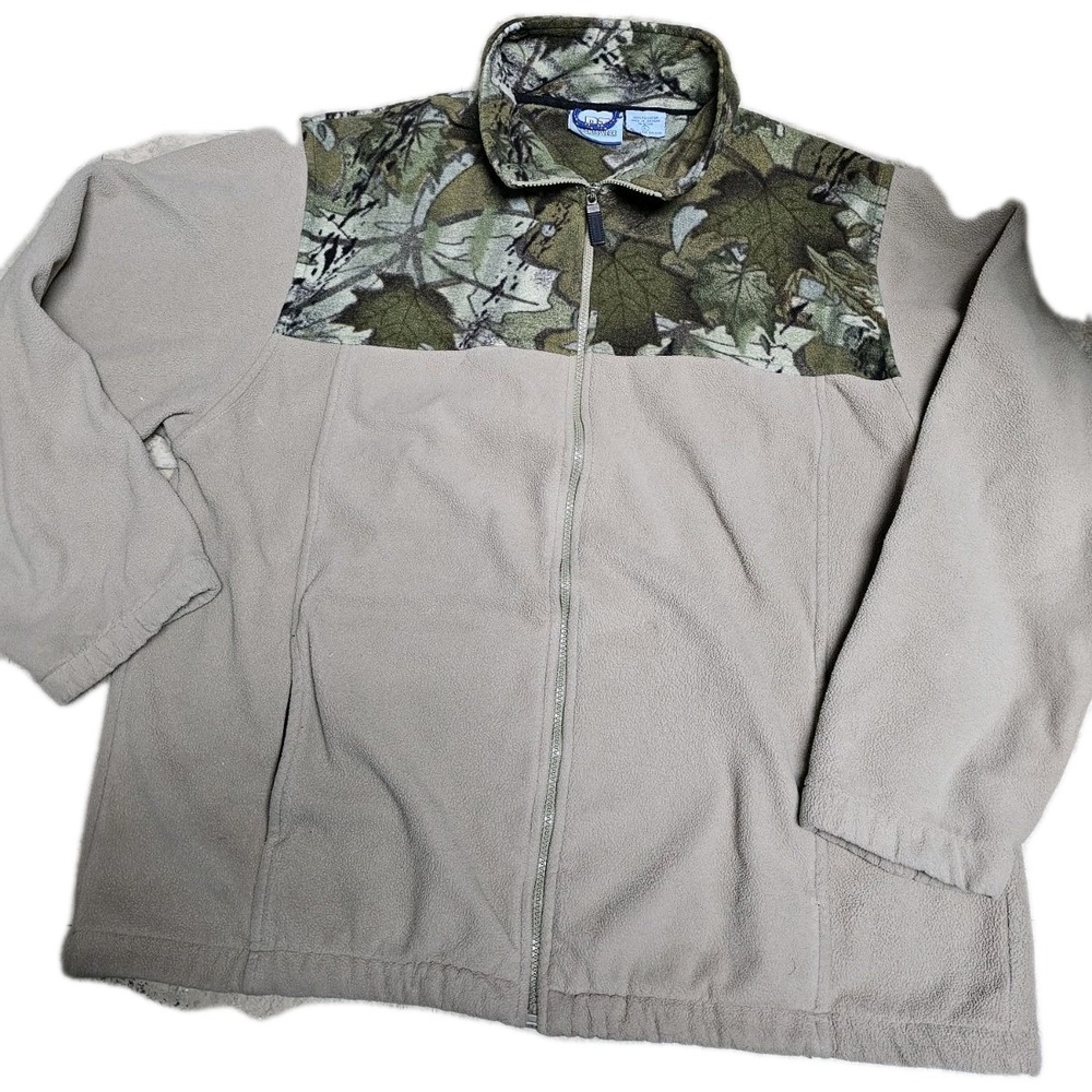 Vtg‎ PT Sportswear Jacket Fleece L Camo Hunting Tan